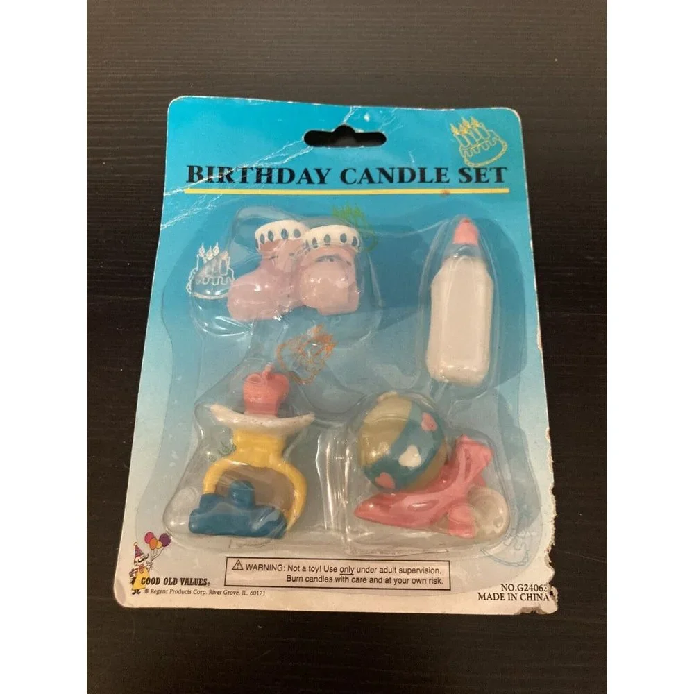 Baby Birthday Baby Shower Candles Booties Pacifier Bottle Rattle Regent Products